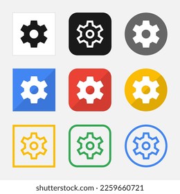 Set Set mit Einstellungen-Symbolen für Ihre Website oder mobile App