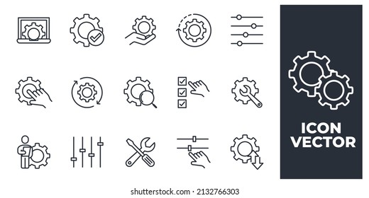set of Setup and Settings elements symbol template for graphic and web design collection logo vector illustration