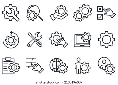 set of Setup and Settings elements symbol template for graphic and web design collection logo vector illustration
