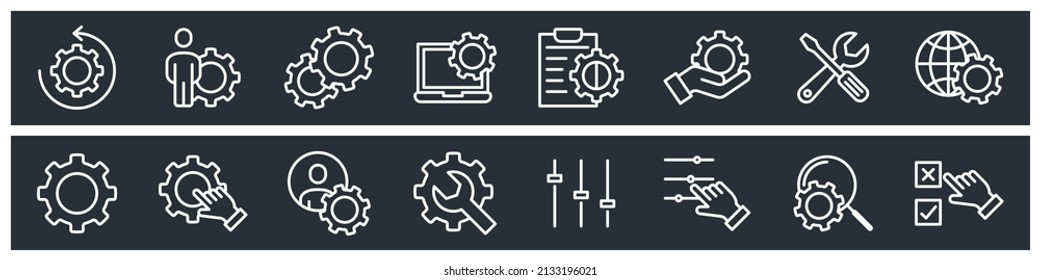 set of Setup and Settings elements symbol template for graphic and web design collection logo vector illustration