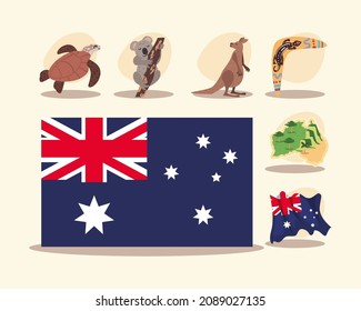 set of seven australian items