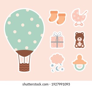 conjunto de siete iconos de babe