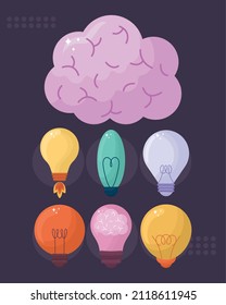 set of seven creative ideas icons