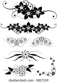 Set of seven decorative elements