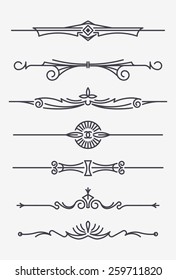 Set of seven decorative text dividers