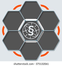 Set of seven hexagons for your text and paragraph