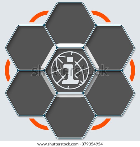 Set of seven hexagons for your text and info symbol