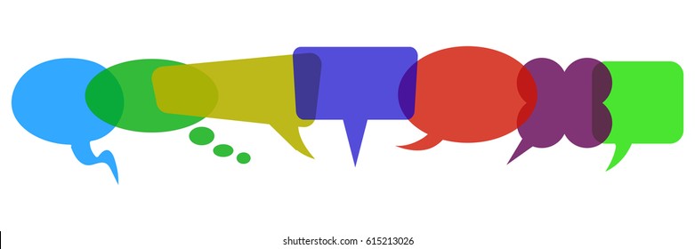 Set of seven icons communication