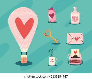 set of seven love items