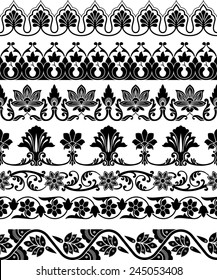 Black White Border Ornaments Vector Template Stock Vector (Royalty Free ...