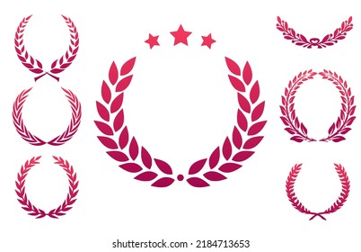 Set of seven victory laurel wreaths