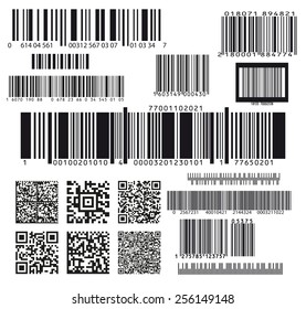 set of seventeen barcodes