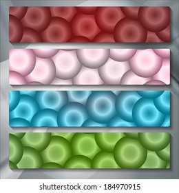a set of several colored banners