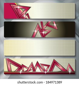 a set of several colored banners