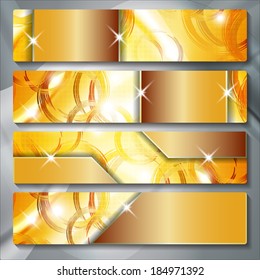 a set of several colored banners