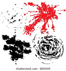 set from several different bloody grunge objects