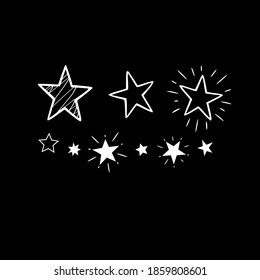 set of several festive shining stars for design