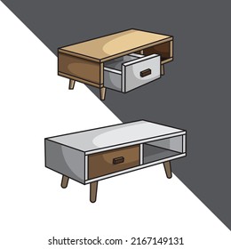 set of several flat table vector