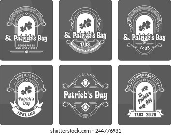 a set of several pieces Calligraphic Design Elements St. Patrick's Day