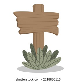 A set of several wooden street signs Illustration for Sign System and Sign Direction