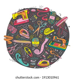 A set of sewing elements: sewing machine, thread, needles, measuring tape, pins, scissors, pincushion, ironing board, iron, yarn, rulers
Can be used as wall art stickers, printedt, poster, etc
