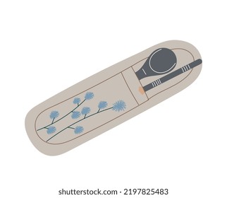 Set for sewing icon. Graphic element for website. Tools and inventory for seamstress or atelier, tailor. Hobbies, needlework, handmade and clothing production. Cartoon flat vector illustration