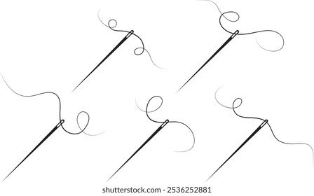 conjunto de costura agulha símbolo vetor ilustração.