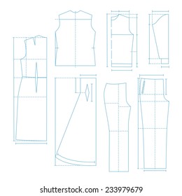 Set of the sewing patterns