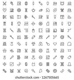 Set of Sewing Related Line Icons 