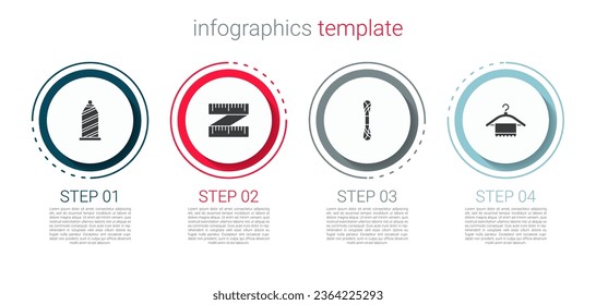 Set Sewing thread, Tape measure, Yarn and Hanger wardrobe. Business infographic template. Vector