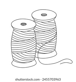 Set of sewing threads for needlework, threads on a spool for a seamstress