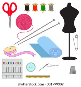 Set of sewing. Vector illustration