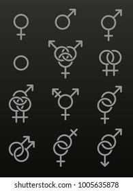 Set of sexuality line icons. Vector illustration.