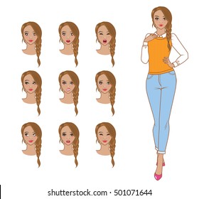 Smiling Woman Orange Stock Vectors Images Vector Art Shutterstock