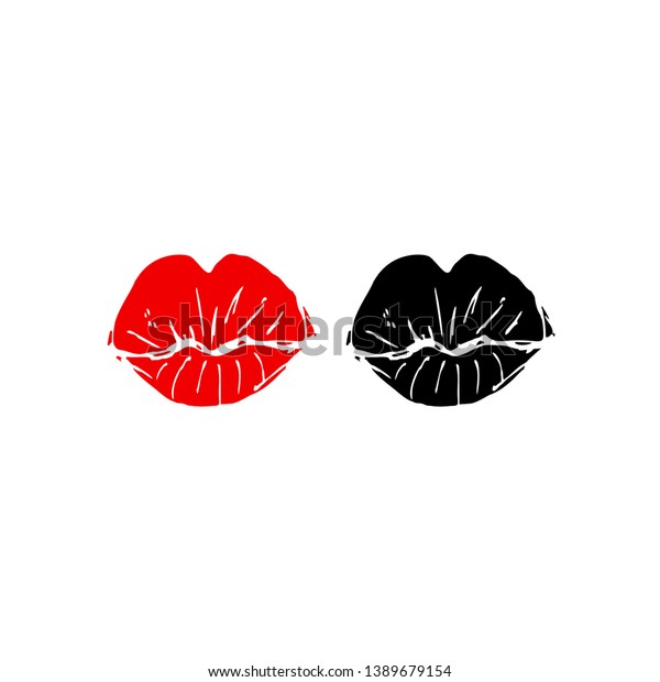 Set Sexy Colored Lips Shining Lipstick Stock Vector Royalty Free