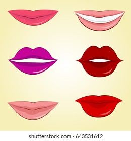 Set of sexy lips