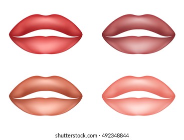 Set sexy soft pink lips
Sensual female lips
Isolated on white background