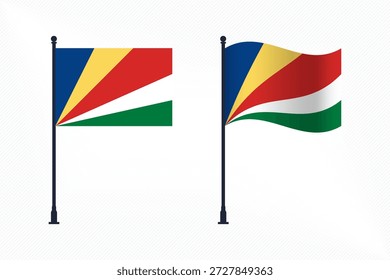 Conjunto de banderas de Seychelles aisladas para la celebración del Día de la Independencia