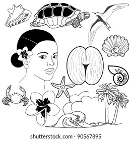 Set of Seychelles icons