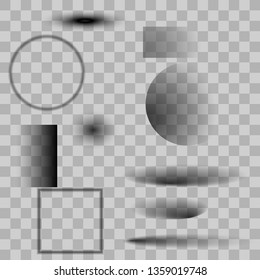 Set shadow effects. Round and square shadow. Vector shadows isolated. Vector illustration EPS10