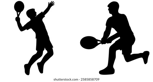 Set shadow of a male tennis player