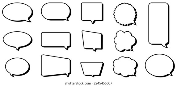 Set of shadowed speech bubble. Vector illustration

