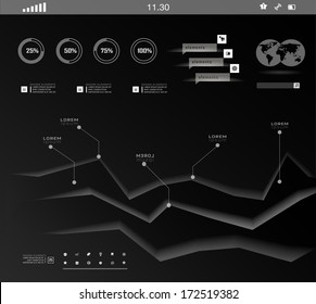 Set shadows elements  of infographics. Modern elements of info graphics. Information Graphics.