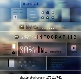 Set shadows elements  of infographics. Modern elements of info graphics. Information Graphics.  Blur, shadows background