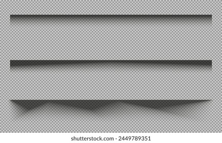 A set of shadows in the form of lines. The set contains three shadows.