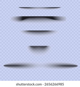  Set of shadows on transparent background. Shadows for Web design, UI,UX, Presentations and infographics, 3D,  Photo collages and mockups. 
