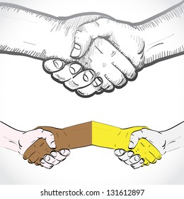 Set of shaking hands - illustration