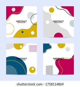 Set shape creative backgrounds design.Memphis style,Design background for social media post, cover, print and wallpaper.