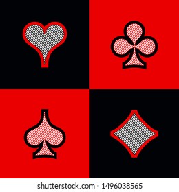 Set Shape Diamonds Clovers Hearts Spades Stock Vector (Royalty Free ...