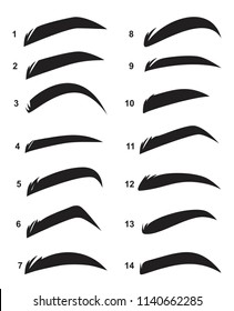 set the shape of the eyebrows, vector illustration